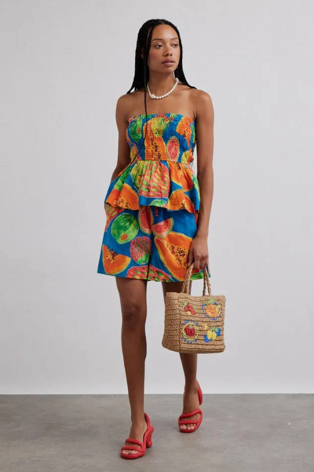 Women Bottoms Damson Madder Pull On Shorts 8211 Papaya Print