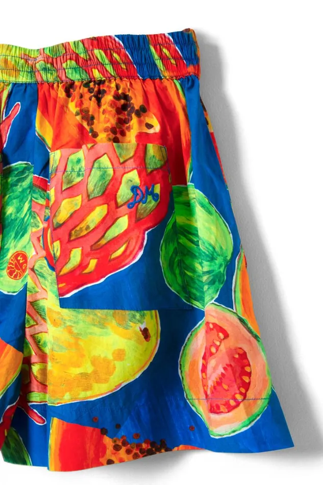 Women Bottoms Damson Madder Pull On Shorts 8211 Papaya Print
