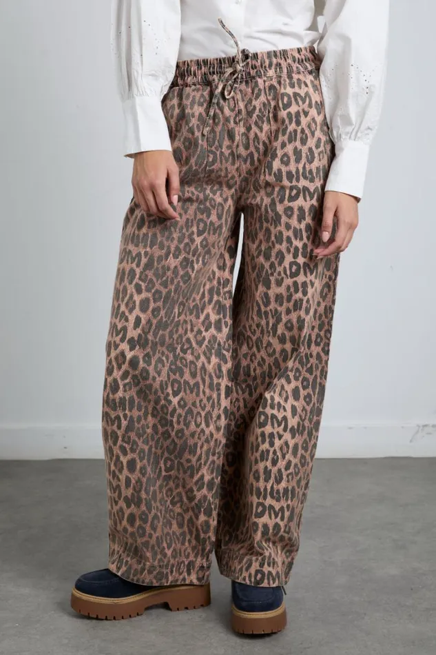 Women Bottoms Damson Madder Rafe Pant 8211 Leopard Print
