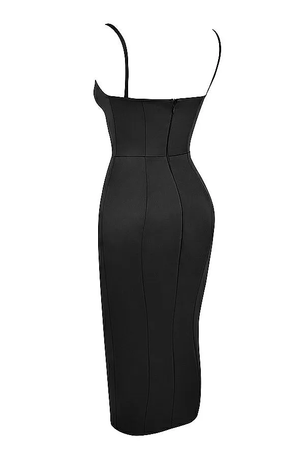 Women Casimira Black Satin Corset Midi Dress House Of CB Dresses Women Casimira Black Satin Corset Midi Dress House Of CB Dresses