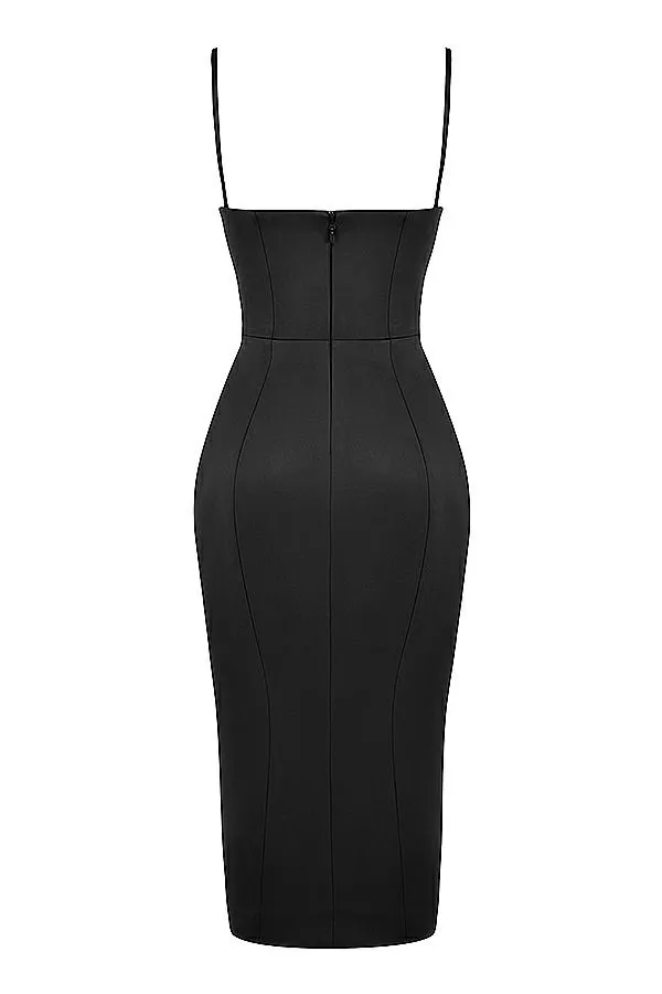 Women Casimira Black Satin Corset Midi Dress House Of CB Dresses Women Casimira Black Satin Corset Midi Dress House Of CB Dresses