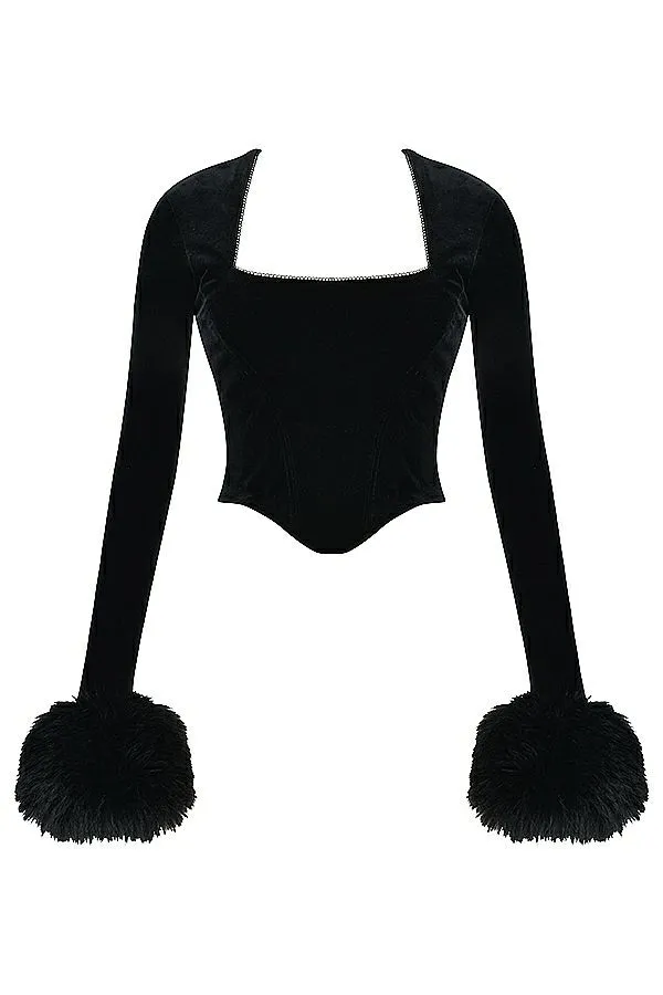 Women Catriona Black Velvet Corset House Of CB Corsets