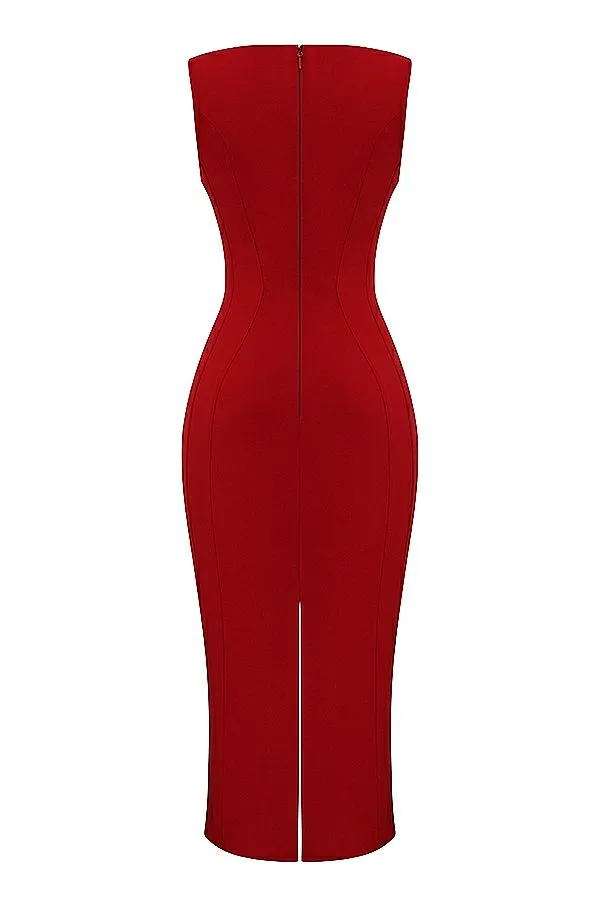 Women Cece Red Rose Plunge Maxi Dress House Of CB Dresses Women Cece Red Rose Plunge Maxi Dress House Of CB Dresses