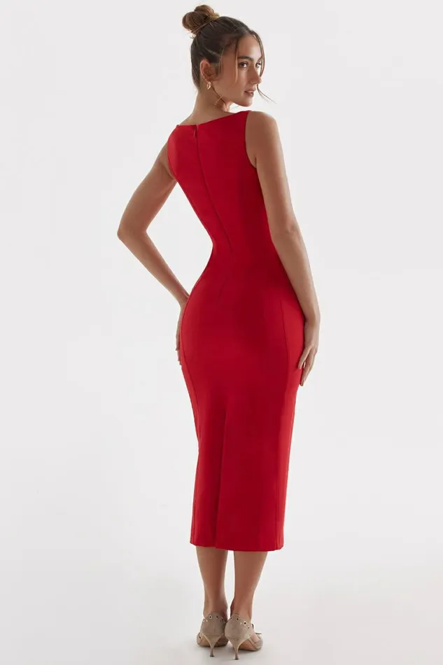 Women Cece Red Rose Plunge Maxi Dress House Of CB Dresses Women Cece Red Rose Plunge Maxi Dress House Of CB Dresses