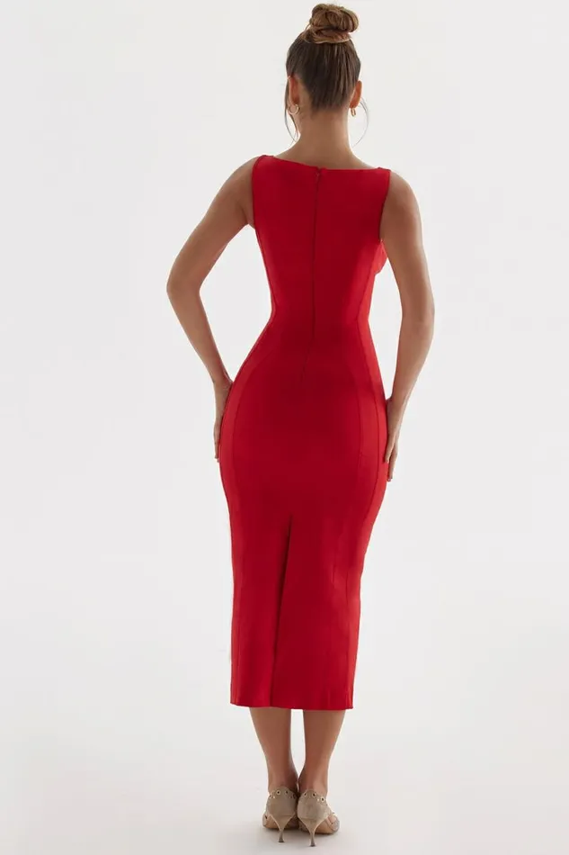 Women Cece Red Rose Plunge Maxi Dress House Of CB Dresses Women Cece Red Rose Plunge Maxi Dress House Of CB Dresses