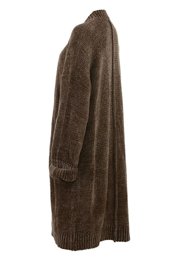 Women Celine Chocolate Chenille Slouchy Cardigan House Of CB Outerwear Women Celine Chocolate Chenille Slouchy Cardigan House Of CB Outerwear