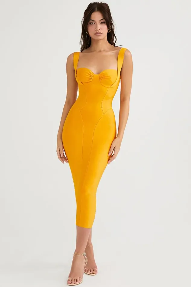 Women Charlene Tangerine Bandage Midi Dress House Of CB Dresses Women Charlene Tangerine Bandage Midi Dress House Of CB Dresses