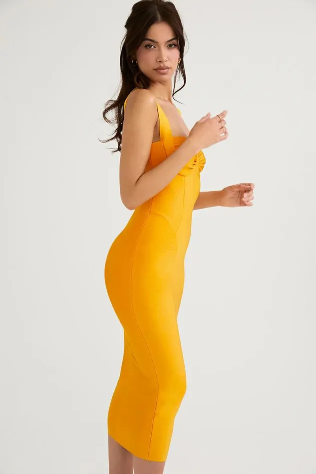Women Charlene Tangerine Bandage Midi Dress House Of CB Dresses Women Charlene Tangerine Bandage Midi Dress House Of CB Dresses