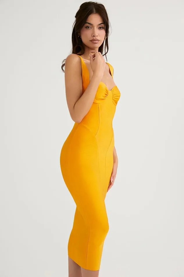 Women Charlene Tangerine Bandage Midi Dress House Of CB Dresses Women Charlene Tangerine Bandage Midi Dress House Of CB Dresses