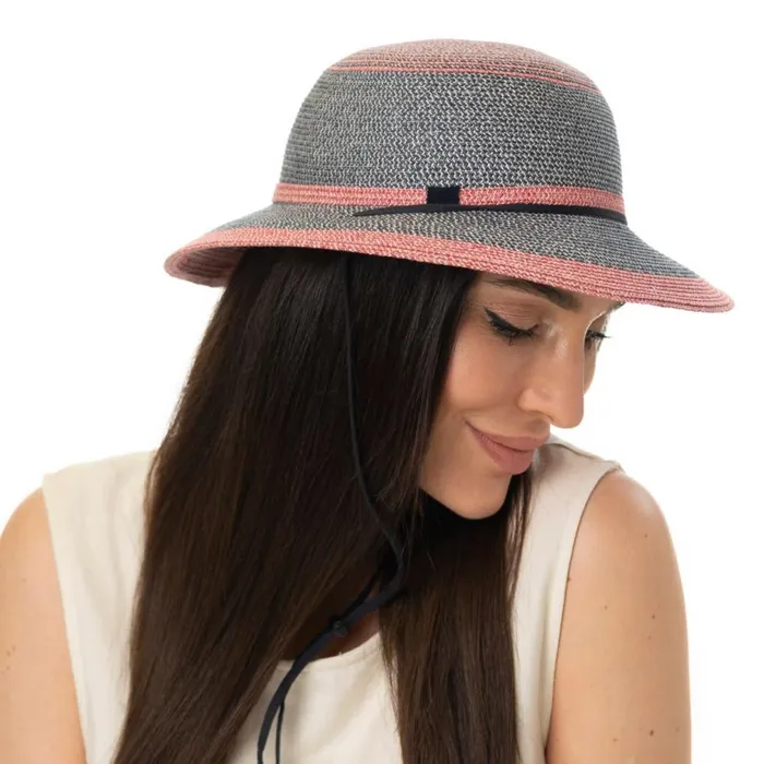 Women Cilly Sun Hat With Chin Strap Bluered Mayser Floppy Hats Women Cilly Sun Hat With Chin Strap Bluered Mayser Floppy Hats