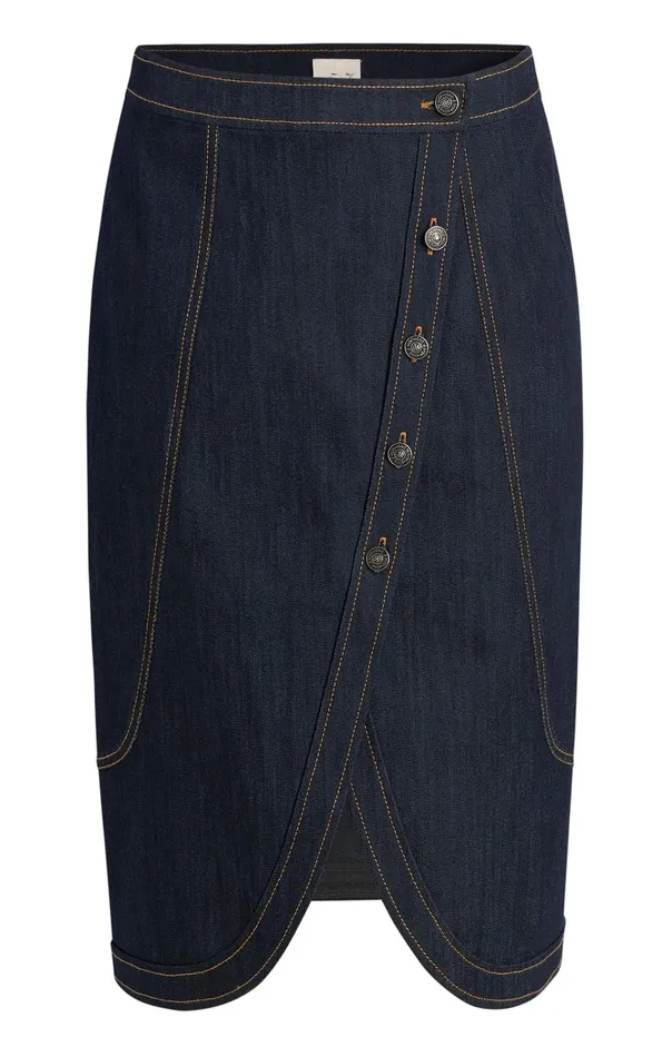 Women Cinq Sept Bottoms Acacia Skirt Indigo