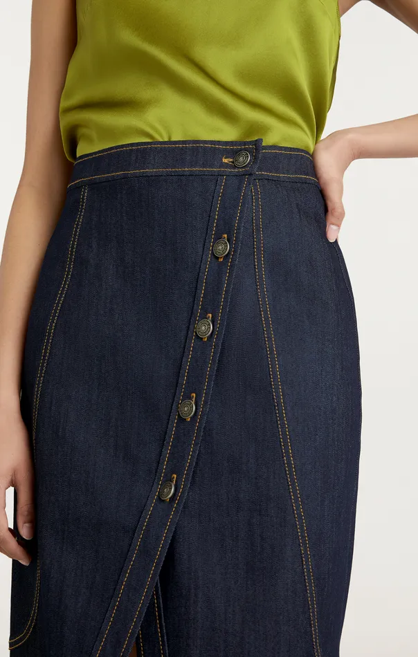 Women Cinq Sept Bottoms Acacia Skirt Indigo