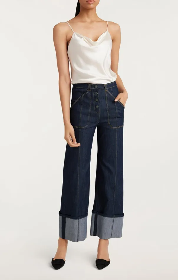 Women Cinq Sept Bottoms Cuffed Benji Pant Indigo