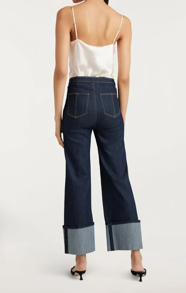 Women Cinq Sept Bottoms Cuffed Benji Pant Indigo
