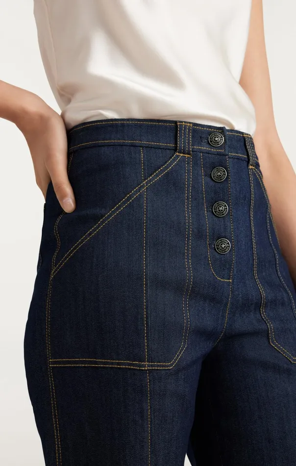 Women Cinq Sept Bottoms Cuffed Benji Pant Indigo