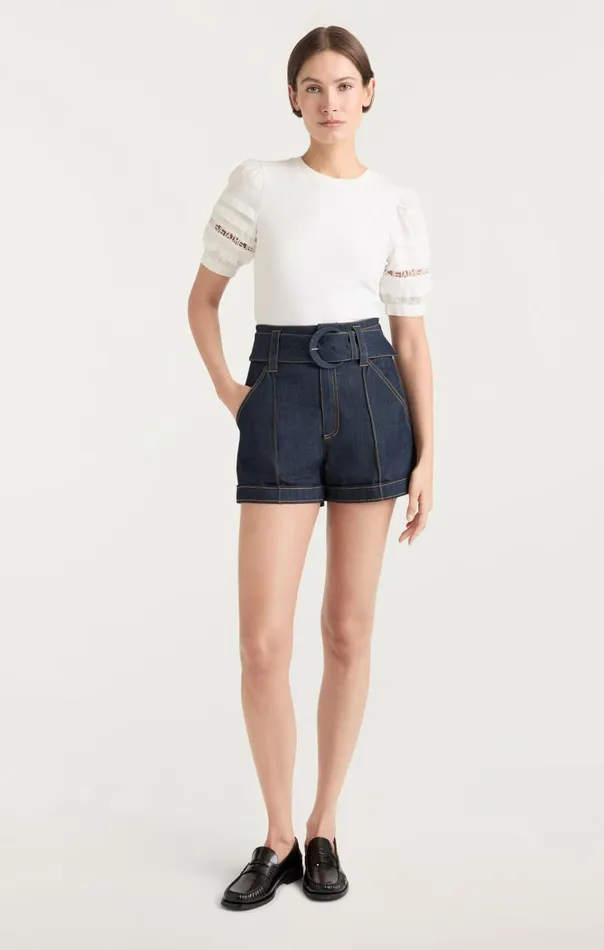 Women Cinq Sept Bottoms Denim Aldi Short Indigo