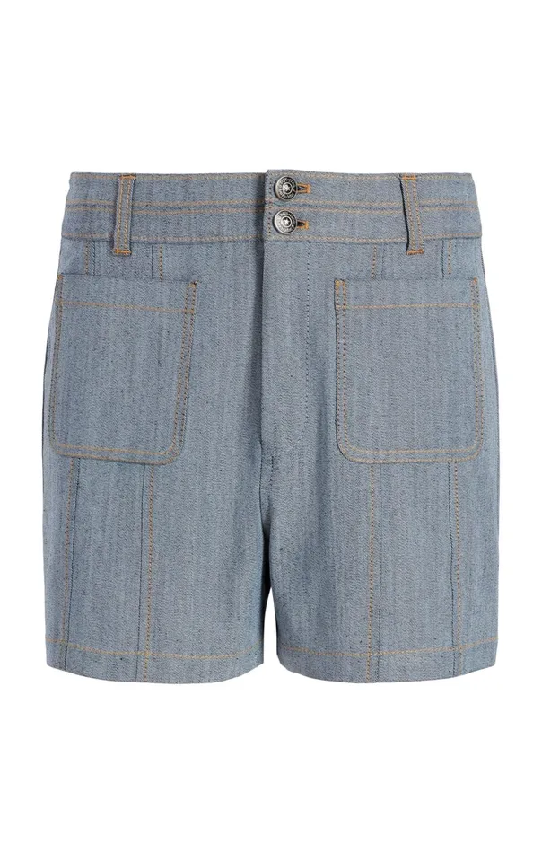 Women Cinq Sept Bottoms Dorothea Short Light Indigo