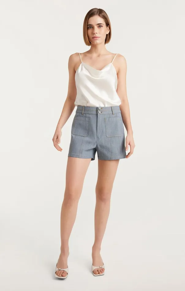 Women Cinq Sept Bottoms Dorothea Short Light Indigo