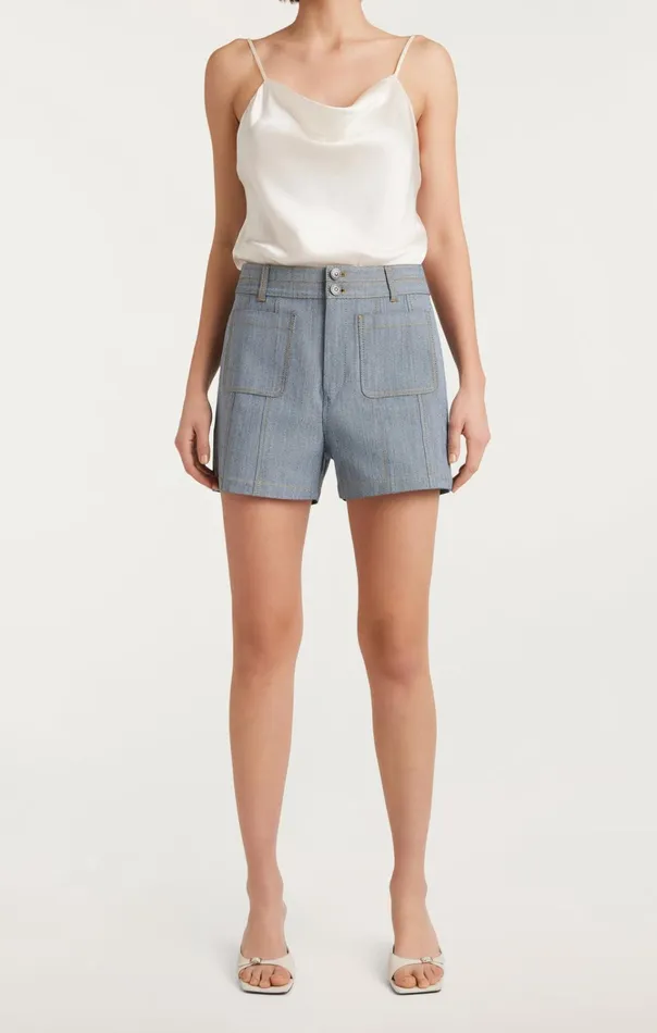 Women Cinq Sept Bottoms Dorothea Short Light Indigo