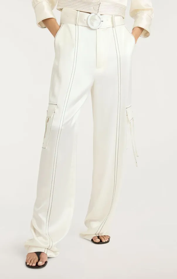 Women Cinq Sept Bottoms Jenson Pant Ivoryblack