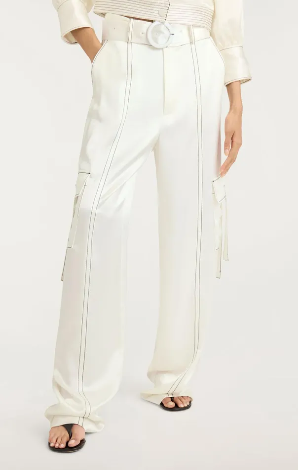 Women Cinq Sept Bottoms Jenson Pant Ivoryblack