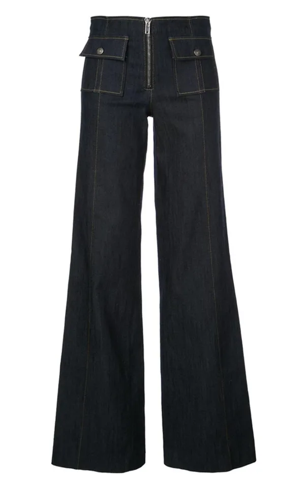 Women Cinq Sept Bottoms Long Azure Pant Indigo