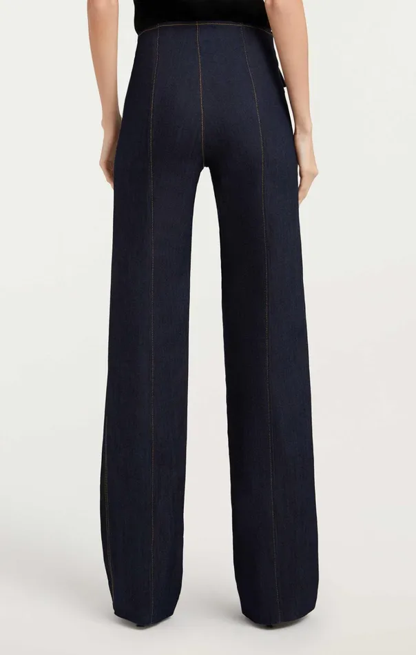 Women Cinq Sept Bottoms Long Azure Pant Indigo
