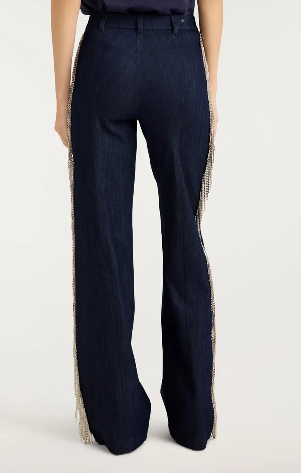 Women Cinq Sept Bottoms Rhinestone Dara Pant Indigo