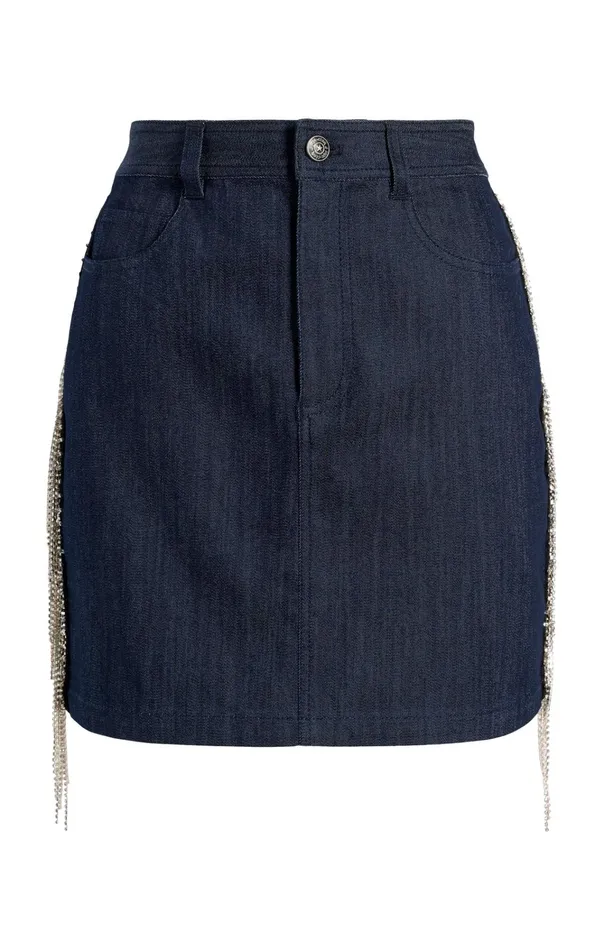 Women Cinq Sept Bottoms Rhinestone Dara Skirt Indigo