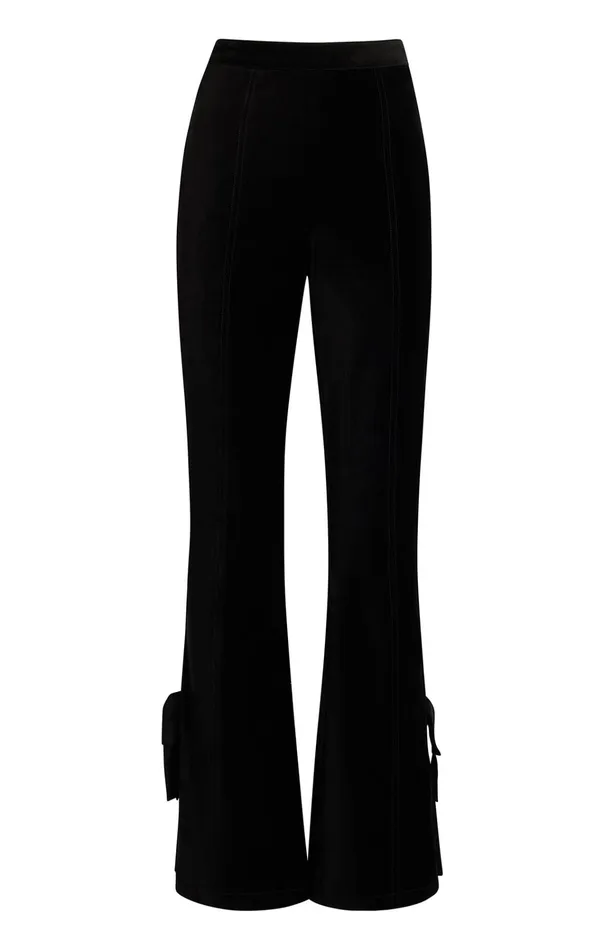 Women Cinq Sept Bottoms Velvet Long Lou Pant Black