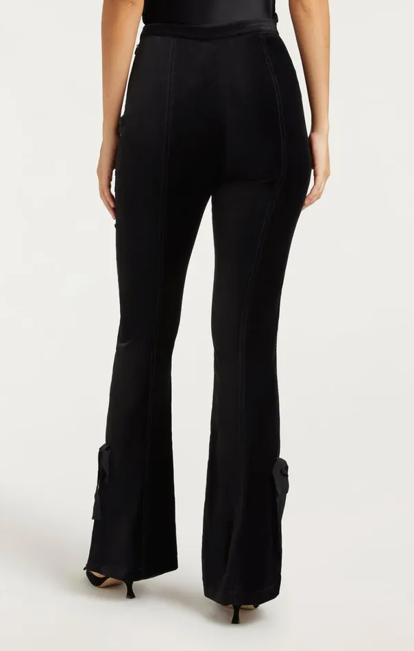 Women Cinq Sept Bottoms Velvet Long Lou Pant Black