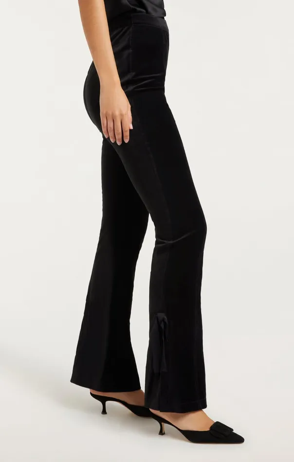 Women Cinq Sept Bottoms Velvet Long Lou Pant Black