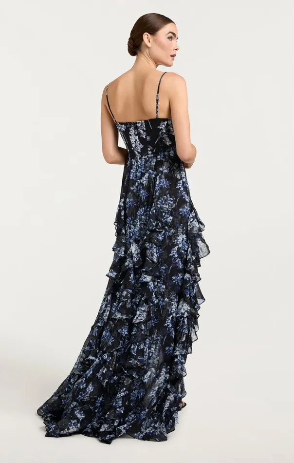 Women Cinq Sept Dresses Glenda Gown Coastal Floral Lurex Black Multi