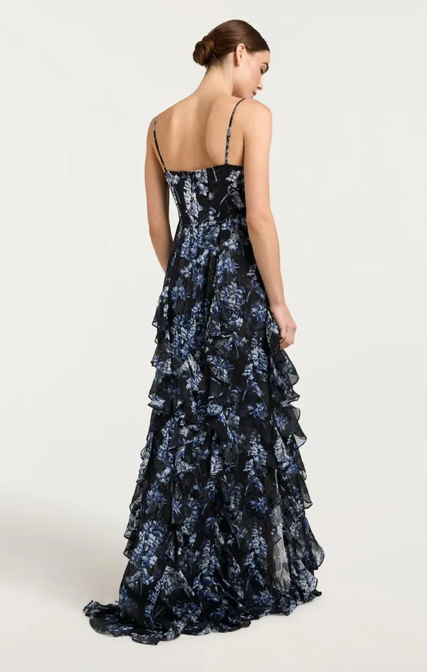 Women Cinq Sept Dresses Glenda Gown Coastal Floral Lurex Black Multi