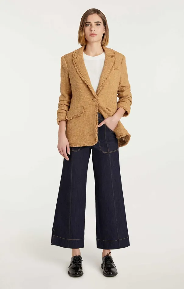 Women Cinq Sept Jackets and Blazers Boucle Khloe Blazer Sahara