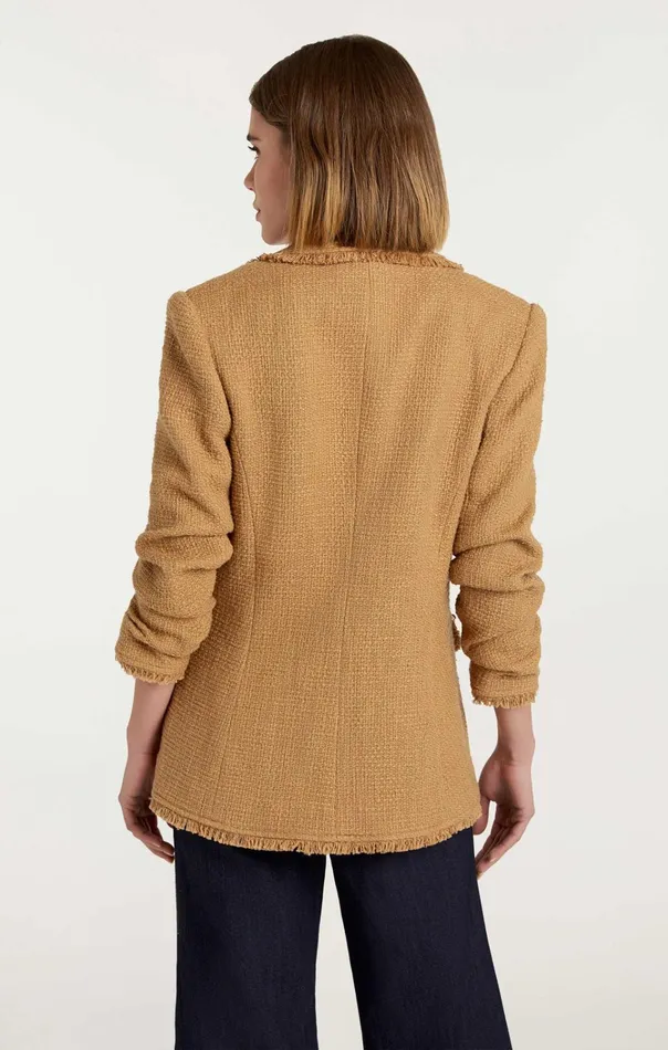 Women Cinq Sept Jackets and Blazers Boucle Khloe Blazer Sahara