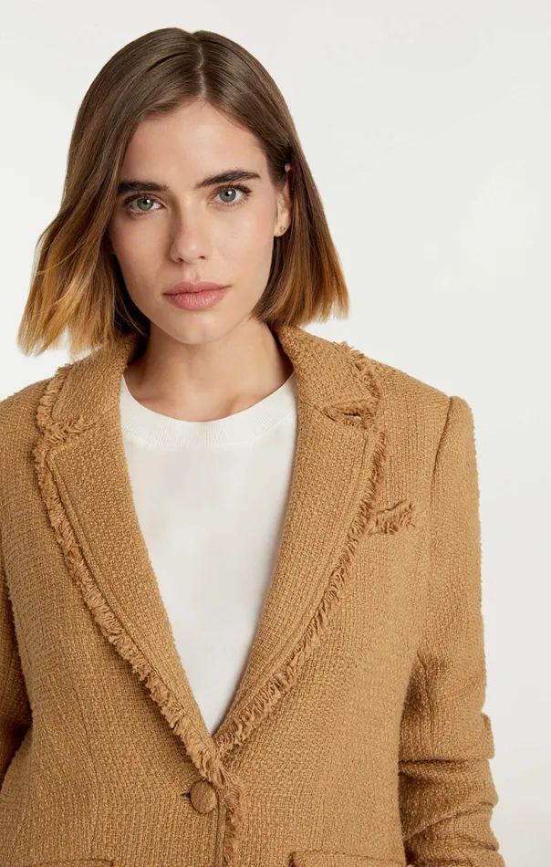Women Cinq Sept Jackets and Blazers Boucle Khloe Blazer Sahara