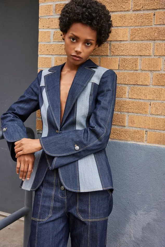 Women Cinq Sept Jackets and Blazers Celie Blazer Indigo