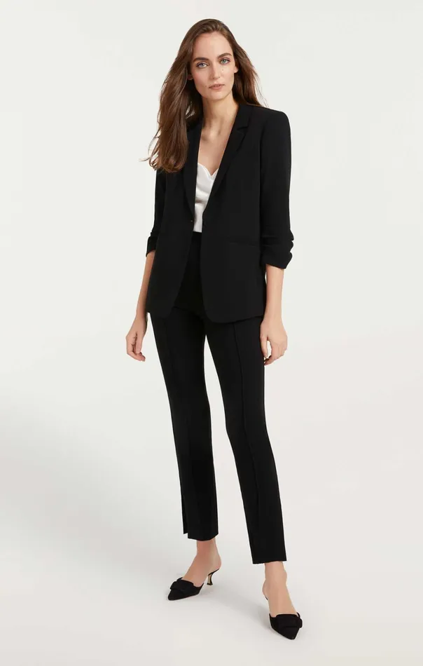 Women Cinq Sept Jackets and Blazers Crepe Khloe Blazer Black