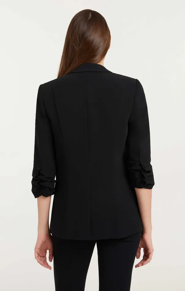 Women Cinq Sept Jackets and Blazers Crepe Khloe Blazer Black