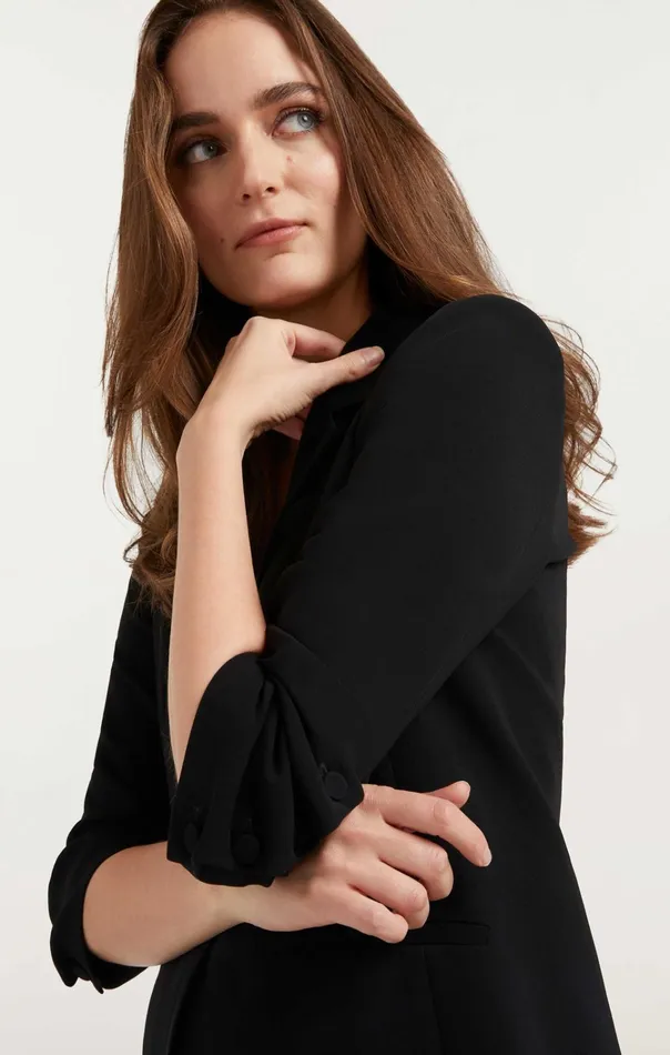 Women Cinq Sept Jackets and Blazers Crepe Khloe Blazer Black