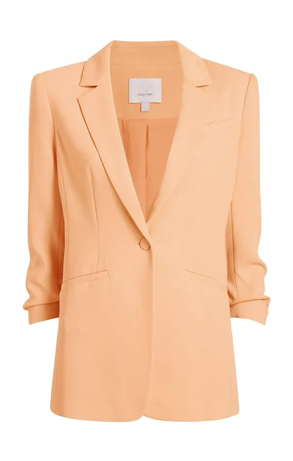 Women Cinq Sept Jackets and Blazers Crepe Khloe Blazer Marmalade