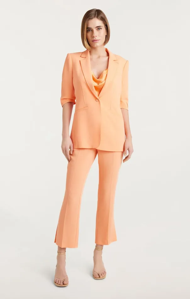 Women Cinq Sept Jackets and Blazers Crepe Khloe Blazer Marmalade