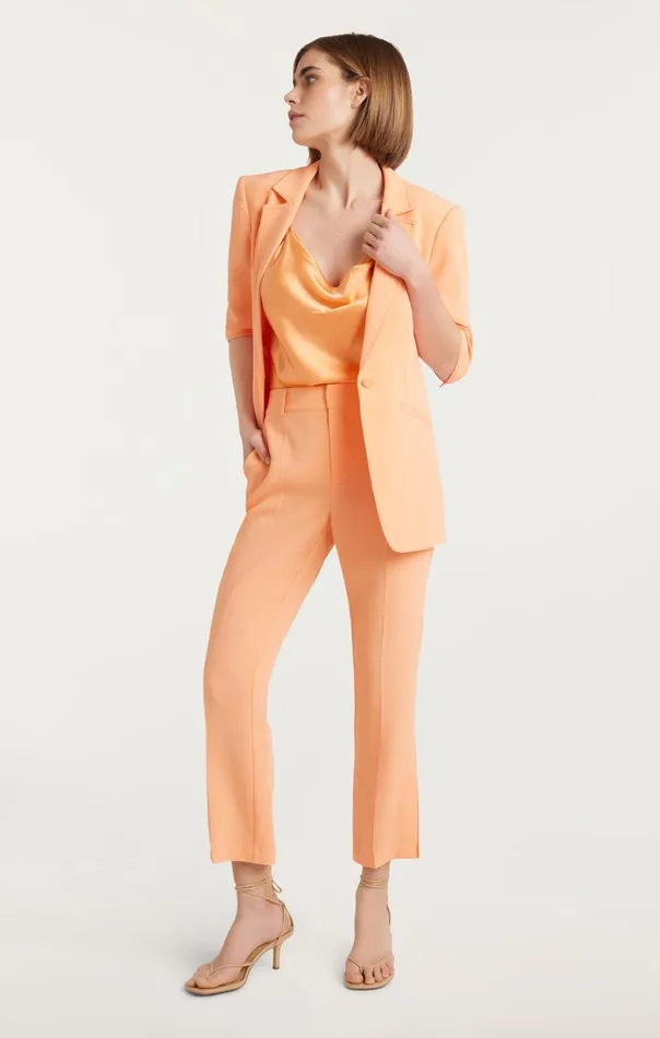 Women Cinq Sept Jackets and Blazers Crepe Khloe Blazer Marmalade
