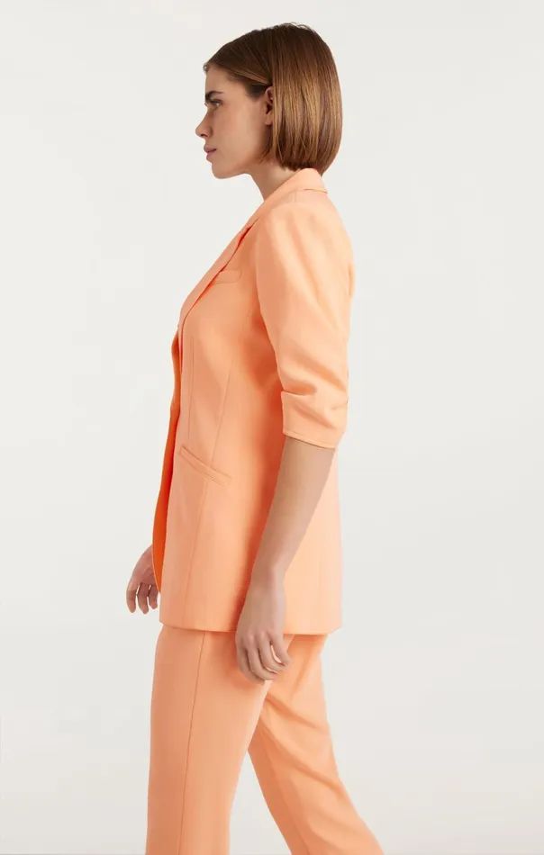Women Cinq Sept Jackets and Blazers Crepe Khloe Blazer Marmalade