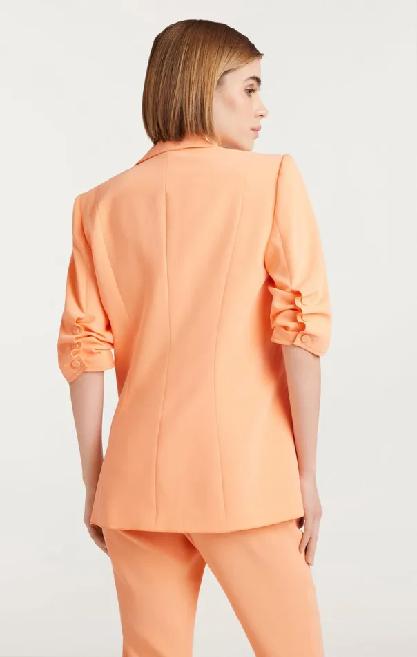 Women Cinq Sept Jackets and Blazers Crepe Khloe Blazer Marmalade