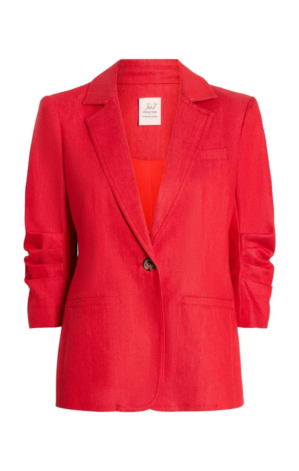 Women Cinq Sept Jackets and Blazers Denim Khloe Blazer Deep Tangelo