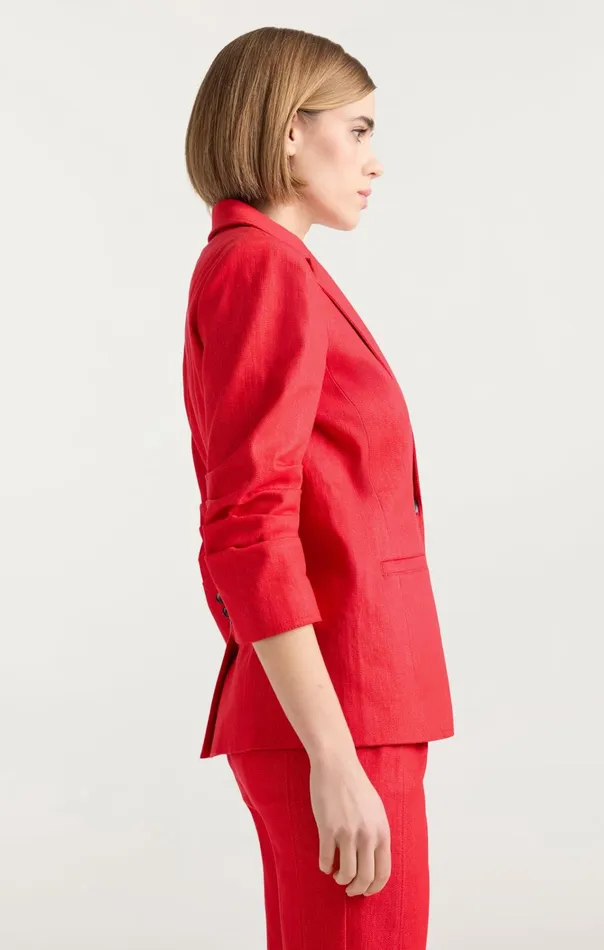 Women Cinq Sept Jackets and Blazers Denim Khloe Blazer Deep Tangelo