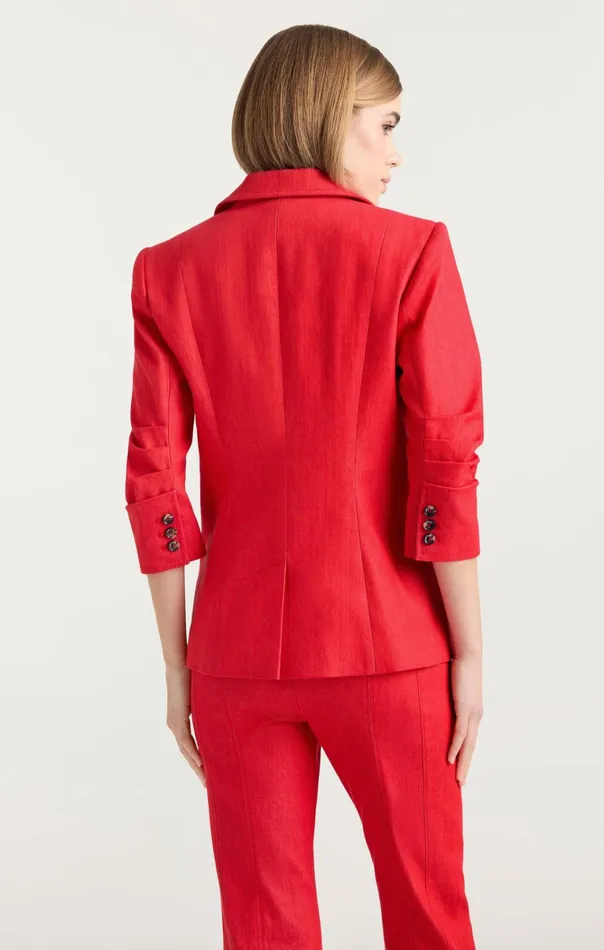 Women Cinq Sept Jackets and Blazers Denim Khloe Blazer Deep Tangelo