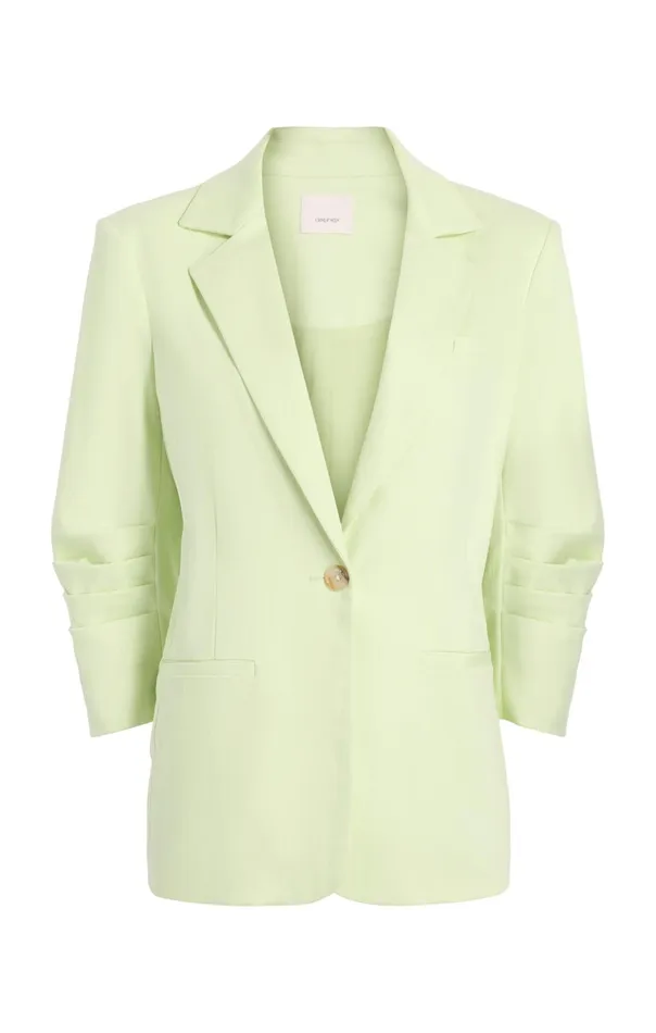 Women Cinq Sept Jackets and Blazers Denim Khloe Blazer Pistachio